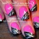 Pink Zebra Nail Art Paznokci