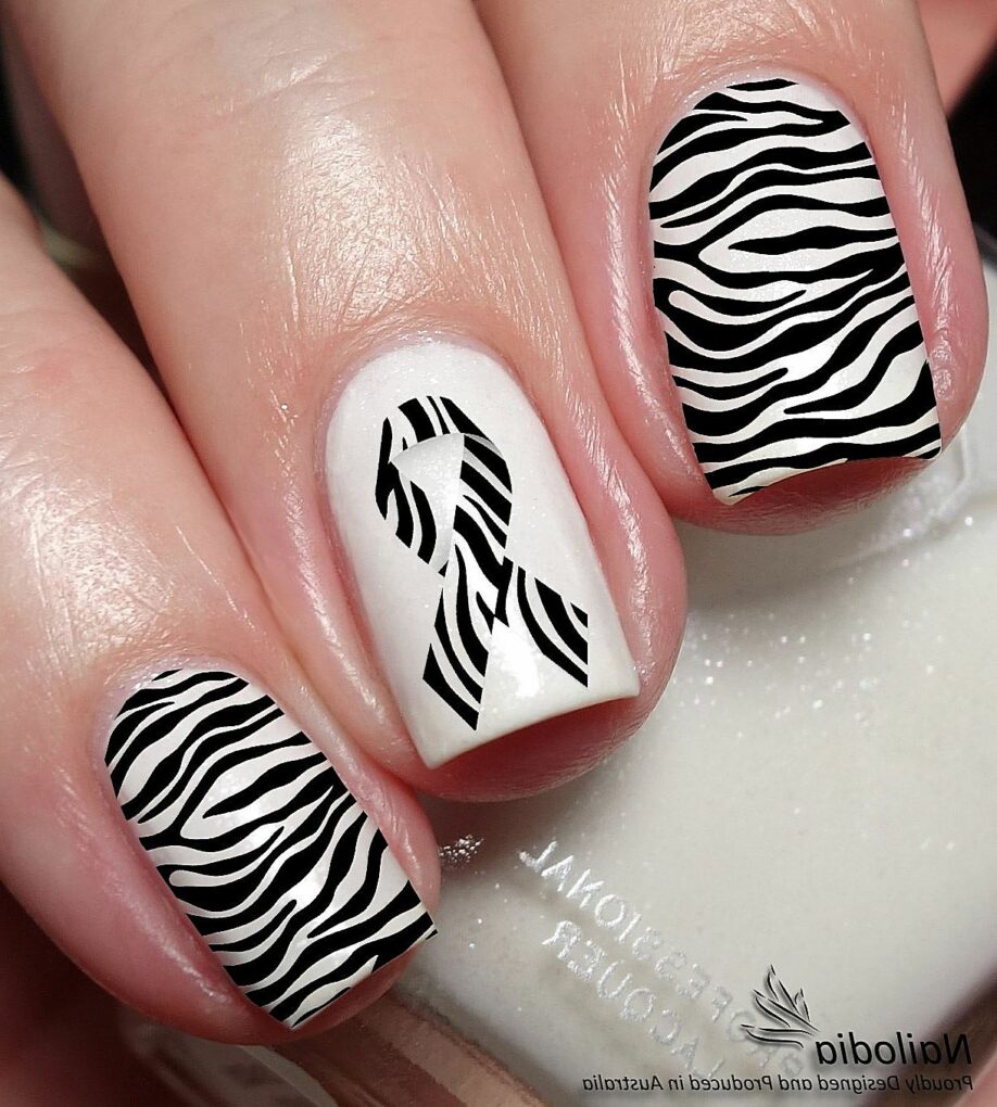 Zebra Nail Tips Paznokci Art